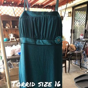 Torrid aqua glitter dress